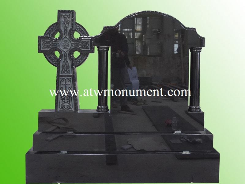 IEM-018-Black Granite Celtic Cross Headstone