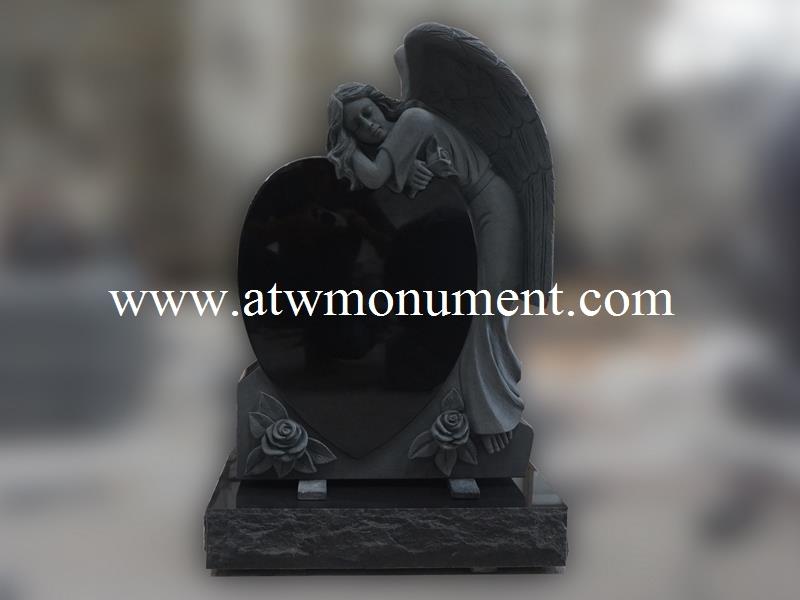 USM006- China Black Granite Hand carved Leaning angel Die