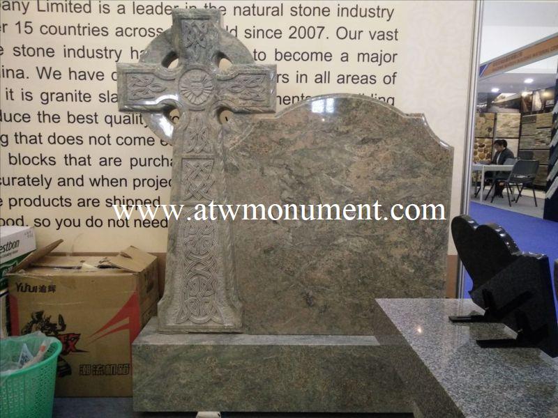 Fancy Green Granite Headstone