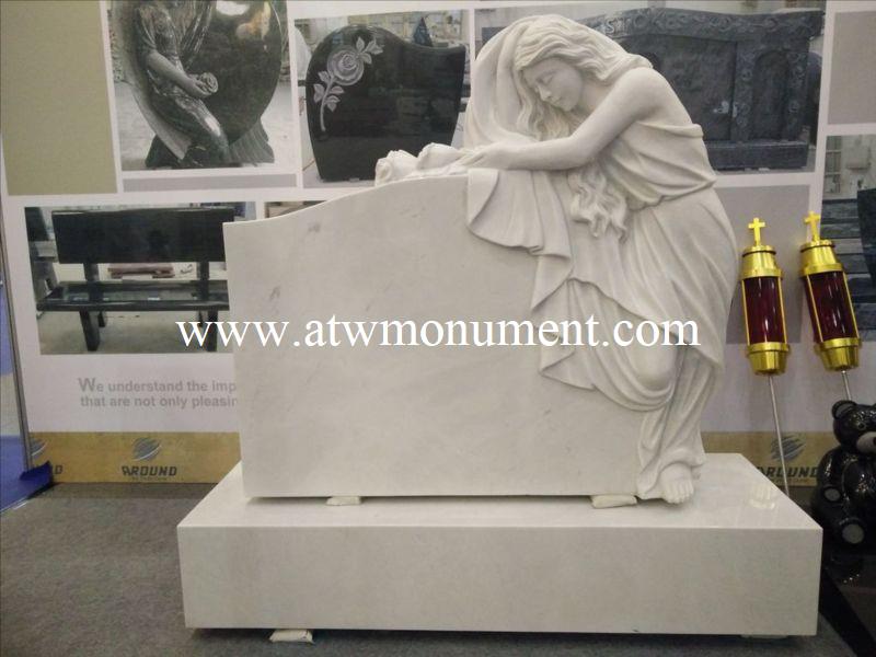 White Marble Angel Monument  Granite Teddy Bear